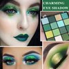 WYBLZPXZ 16 Colors Green Shimmer Eyeshadow Palette,Matte Metallic Waterproof Eye Shadow Palette,Highly Pigmented Sparkly Eye Shadow Pallet Shiny Yellow Brown Pressed Eyeshadow Makeup Powder Palette