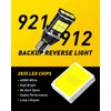 AUXITO 912 921 LED Bulb for Backup Light Reverse Lights High Power 2835 15-SMD Chipsets Error Free T15 906 922 W16W Bulbs, 6000K White (Upgraded, Pack of 2)