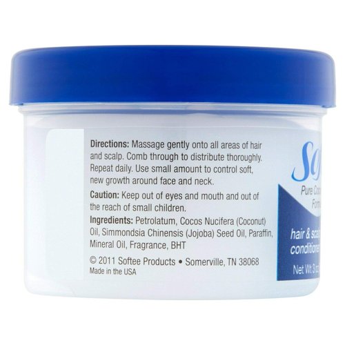 Softee Pure Coconut Oil Formula Hair and Scalp Treatment 3 Ounces each 2 Pack (6 Ounces Total)