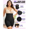 ZENUTA Shapewear Shorts for Women Comfortable Control High Waisted Body Shaper Shorts Seamless Underdress Thigh Slimmers (Black, M-L)