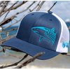 Tiger Shark Scuba Diving Trucker Hat: Mens Adjustable Snapback for Fishing, Spearfishing - Navy/White