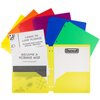 Dunwell 3 Holes Pocket Folders - (6 Pack, Assorted Colors), 3 Ring Binder Folders with Pockets and Holes, 2 Pocket Folder 3 Hole Punch, Poly Folders with Pockets 3 Hole Punched, with Adhesive Labels