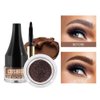 Adurello Cushion Brow Pomade Waterproof Long Lasting Eyebrow Tinted Cream Highly Pigmented Eyebrow Pomade for Natural Brows Shaping Makeup (dark brown)