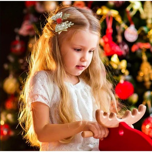 Christmas Hair Bows Reindeer Antlers Hair Clips Holiday Hair Bows for Girls Cute Christmas Hair Accessories for Women