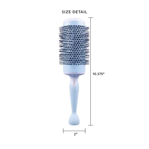 Cricket Friction Free 2” Thermal Hair Brush Seamless Ceramic Barrel Professional Styling Hairbrush Anti-Static Tourmaline Ionic Bristle for Blow Drying Curling All Hair Types Light Blue