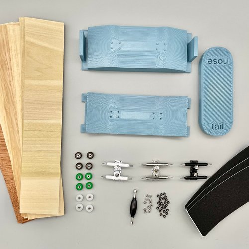 DIY Fingerboard Mold Kit - Makes 3 Fingerboards (96mm x 33mm) - Mold, Spacer, Veneer, Trucks, Wheels, Grip Tape + More Included!…