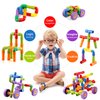 Joqutoys STEM Building Blocks Toy, 72 Pieces Creative Pipe Tube Sensory Toys, Construction Set Build Bicycle, Tank, Scootie, Motor Skills Endless Design Educational Learning Toys for Kids Aged 3+