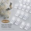 20 PCS Quick Building Nail Tips Clip Set - Ergonomic Extension Nail Plastic Finger Clamps for UV LED Builder Gel, DIY Manicure Nail Art Tool, Light and Durable (Transparent)