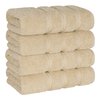 American Soft Linen Luxury Hand Towels for Bathroom, 100% Cotton Turkish 4 Piece Hand Towel Set, 600 GSM Hand Face Towels for Kitchen, Beige Hand Towels