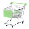 Mini Shopping Cart Miniature Supermarket Handcart Shopping Utility Cart Storage Toy for Kids - Green
