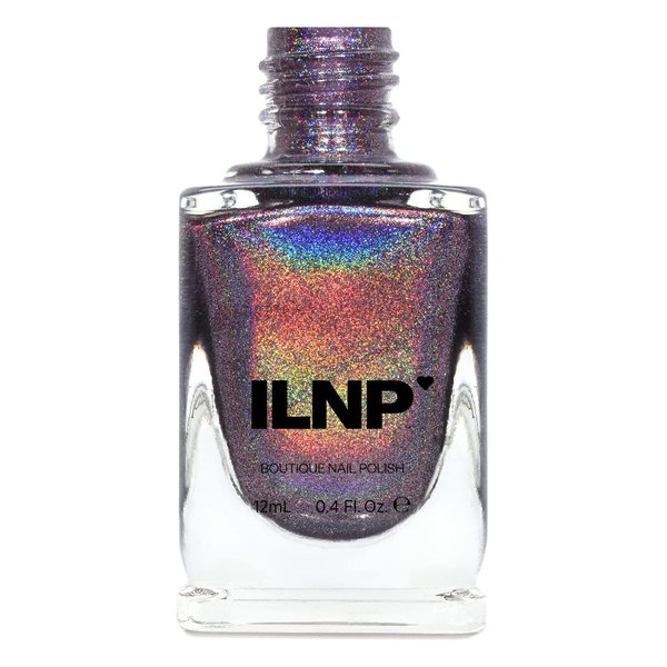 ILNP Charmed - Royal Plum Ultra Holographic Nail Polish, Chip Resistant Manicure, Non-Toxic, Vegan, Cruelty Free, 12ml