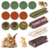 50-60 Pcs Rabbit Chew Toys, Bunny Toys, Guinea Pig Hamster Chew Toys, Rabbit Chew Toys for Teeth, Timothy Stick, Sweet Bamboo, Apple Stick, Prevent Teeth Overgrowth, Clean Teeth, for Small Animals