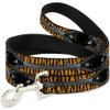 Dog Leash Tiger Eyes 4 Feet Long 0.5 Inch Wide