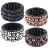 AUEAR, 4 Pack Rhinestone Hair Ponytail Holder Crystal Ponytail Hair Cuff Elastic Hair Tie Hair Band for Women Girls (Style D)