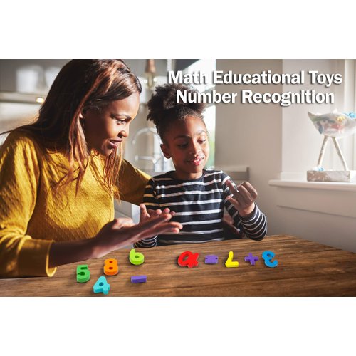 Skoolzy Rainbow Wooden Numbers Puzzle 13 Piece Set - Kids Can Learn Addition Subtraction Educational Counting Math Montessori Toys for Toddlers Preschool Wood Toy Learning Blocks for Kids Ages 3+