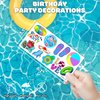 Generic 100 PCS Summer Pool Temporary Tattoos Birthday Party Decorations Favors Supplies Beach Balls Floats Swimming Pool Funny Items Decor Stickers For Girls Boys Gift School Prizes Rewards