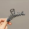 Fish Bone Hair Clips Claw Metal Black Hair Claws 1Pcs Fish Bone Shape Hair Jaw Clamps Hair Accessories Non-slips Hair Styling Catch Clips Hairpins for Women Thick or Thin Hair Decorations