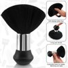 NICEMOVIC Hair Cutting Barber Cape with Neck Duster Brush and Barber Brush, Professional Barber Accessories Cleaning Supplies for Salon Haircut Styling (Black Stripe)