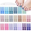 JERCLITY 440 Pieces 20 Sheets Toenail Stickers for Women Nail Art Wraps Toe Nail Stickers Nail Wraps for Toes Nail Polish Strips Nail Polish Stickers for Toenails Color Strips