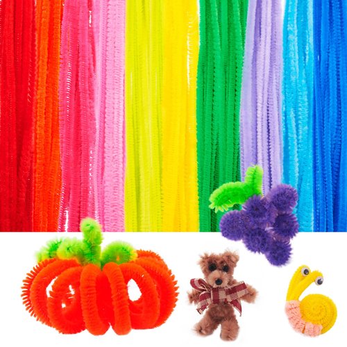 200 Pcs Pipe Cleaners, Pipe Cleaners for Crafts, Multicolor Chenille Stems for Christmas Art Craft Supplies Halloween DIY Projects 0.22"X12"