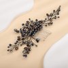 Teyglen Bridal Black Crystal Hair Comb Gothic Black Rhinestone Wedding Hair Side Comb Headband Handmade Hair Pieces Headpieces Hair Jewelry for Women Girl Party Prom