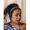 MINACHI Bohemian Beaded Sewn Rice Hair Band with Created Turquoise Beads, Elastic Cotton Rope, All-Match Face Hair Accessories, Ethnic Style for Women