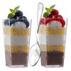 zappy 50 3 oz Tall Square Mini Dessert Cups With Spoons Clear Plastic Dessert Cups Tasting Shot Glasses Shooter Cups Parfait Glasses Appetizer Cup Serving Bowl Trifle Tumbler Desserts