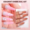 Makartt Pat Ombre Gel 6 Nude Gel Nail Polish Colors with Sponge & Nail Brush Gradient Painting Gel Ideal for DIY French Manicure Beginners