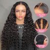 VIVIBABI Glueless Loose Deep Wave Lace Front Wigs Human Hair Pre Plucked Pre Cut 6x4 Lace Closure Wig 180% Density Wear and Go Loose Curly Wave Wig Human Hair Natural Color 20 Inch