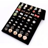 Homeanda Black Velvet L-Shaped 50 Slots Ring Earring Jewelry Display Tray Organizer Holder (L-Shaped 50 Slots-Black)
