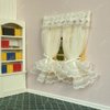 iLAND Miniature Dollhouse Accessories on 1/12 Scale, Dollhouse Curtains Set of Multi-Layered Lace & Tulle Curtains 2pcs