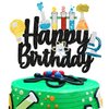 Science Happy Birthday Cake Topper - Mad Scientist Chemistry Theme Party Decor - Kids Boy Girl Baby Shower Glitter Party Decorations Supplies-LIANGSS