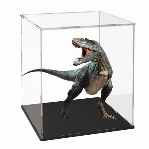 CANCLEAR Acrylic Display Case for Collectibles and Toys, Versatile Clear Acrylic Display Box with Black Base for Action Figures and Souvenirs, 6-inch