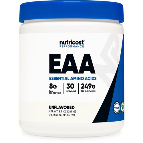 Nutricost EAA Powder 30 Servings (Unflavored) - Essential Amino Acids - Non-GMO, Gluten Free, Vegetarian Friendly