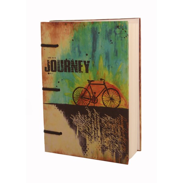 Purpledip Vintage Journal (Diary Notebook) 'Life Is A Journey': Handmade Paper Encased In Digital Print Hard Cover (11304)