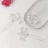 QUEOUNR Pearl Hair Clips, 3PCS Wedding Hair Pins Bridal Decorative Hair Accessories Head-piece for Brides Bridesmaid Prom Women Girls Silver,H27