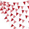 32Ft Red Party Decorations Red Plaid Checkered White Triangle Flag Gingham Pennant Bunting Fabric Garland for Christmas Wedding Birthday Carnival Picnic X-mas Outdoor Home Party Festivals Decoration