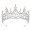 SWEETV Tiaras and Crowns for Women, Wedding Tiara for Bride, Rhinestone Queen Crown, Crystal Costume Hair Accessories for Birthday Prom Quinceanera Celebration,Silver