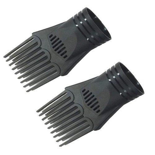 2Pcs Black Universal Hair Dryer Comb,Nozzle Plastic Hairdressing Hair Dryer Blow Comb Attachment,Hair Styling Nozzle Tool Fashion Salon Tool for Straightening Detangling Fine Curly Natural Appliances