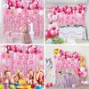 Pink Happy Birthday Party Decorations for Women Girls, Pre-Strung Happy Birthday Sign Banner, Pink Balloons, Fringe Curtain, Tissue Paper Pom Poms, Star Garland, Hanging Swirls for Birthday Party