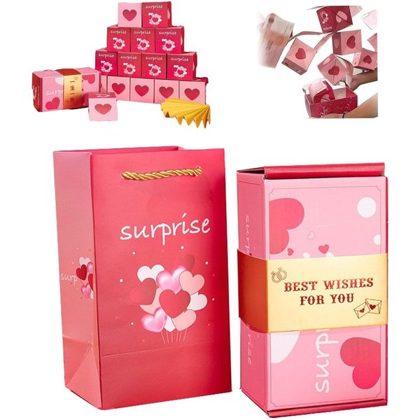 YOECO Surprise Box Gift Box—Creating The Most Surprising Gift, Exploding Gift Box Money Pop Up Surprise Birthday Box, Pop up Explosion Prank Boxes (12 Bounces)