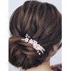Latious Flower Bride Wedding Hair Comb Bridal Hair Clip Floral Hair Piece Leaf Hair Accessories for Women and Girls (Rose Gold)
