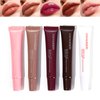 GHFCZOO 5Pcs Hydrating Lip Gloss Set: Long-lasting, Non-sticky Shiny Jelly Lip Gloss with Glitter Plumping Effect in Nude Shades for a High-shine, Glass-like Finish, 0.3 fl oz Each