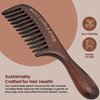 Controlled Chaos Wide Tooth Comb for Curly Hair – 100% Peachwood Anti Static Detangling Comb, Scalp Massaging Wooden Comb for Men, Women & Kids