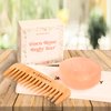 Bath Set for Women – Beauty Spa Relaxation Kit: Includes Rice Shampoo Bar, Body Wash Bar, Soap Bar Holder, Wide-Tooth Hair Comb, and Microfiber Hair Towel – Perfect Bath Gifts for Women