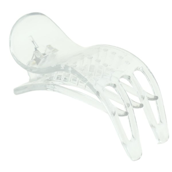 Parcelona French Simply Bear Paw Medium 3” Celluloid Acetate Side Slide In Jaw Yoga Fine Hair Claw Clip for Women and Girls (Clear)