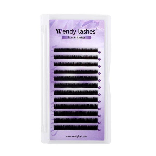 Bottom Lash Extensions 5/6/7mm Mixed Length Natural Look B Curl - Premium Quality PBT Silk Lightweight Soft Under Bottom Eyelash Extensions for Women Beauty Makeup Eyelash Extension (0.05-B-5-7mm Mix)