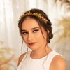 Formery Yellow Crystals Headband Gold Sparkle Flowers Crystal Beads Hair Band Party Prom Wedding Handmade Floral Beads Headpiece for Women and Girls