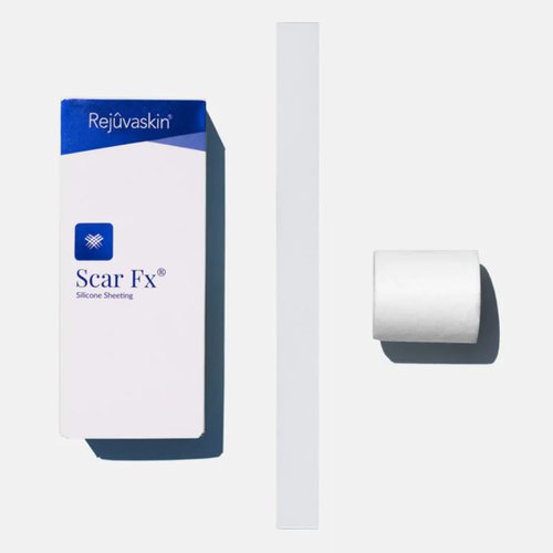 Rejuvaskin Scar Fx Silicone Sheeting, 1 Inch x 12 Inches Silicone Tape for Long Surgical Scars, 1 Sheet, Soften, Flatten & Reduce the Appearance of Scars