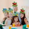 12 Pieces Happy Birthday Headbands, Dinosaur Party Hats, Dinosaur Hats for Kids, Dinosaur Party Favors, 3 Patterns